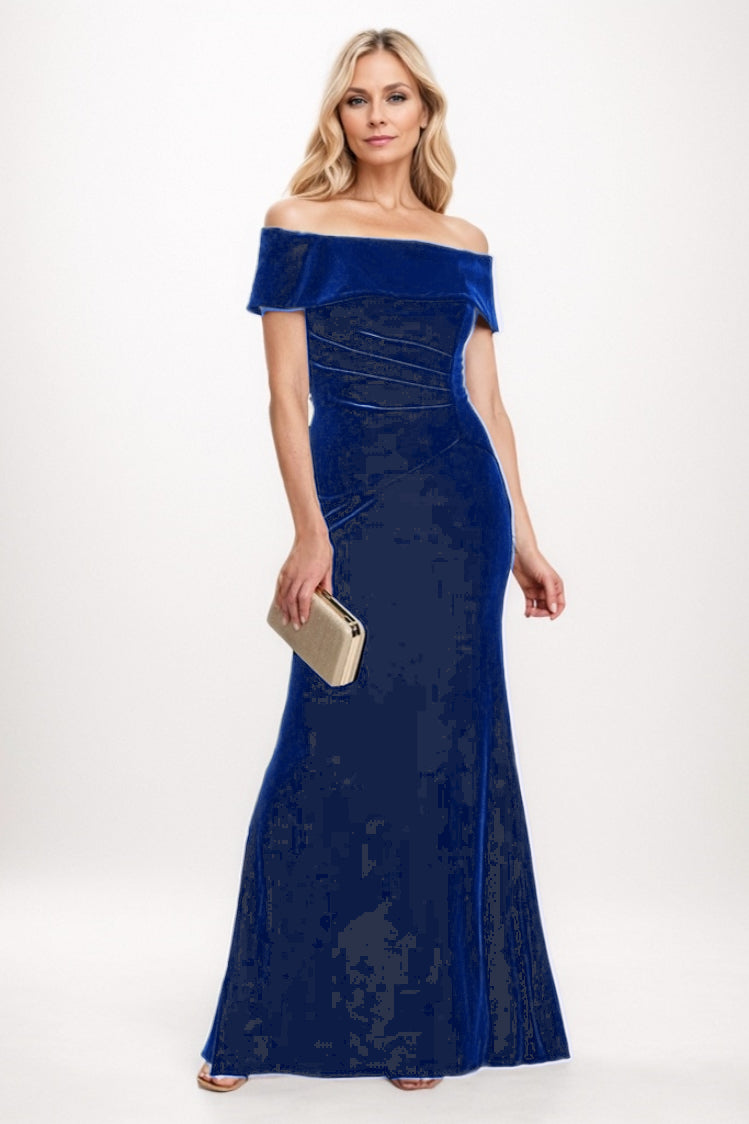 Sheath-Column Maxi Velvet Mother Of The Bride Dress CM0271