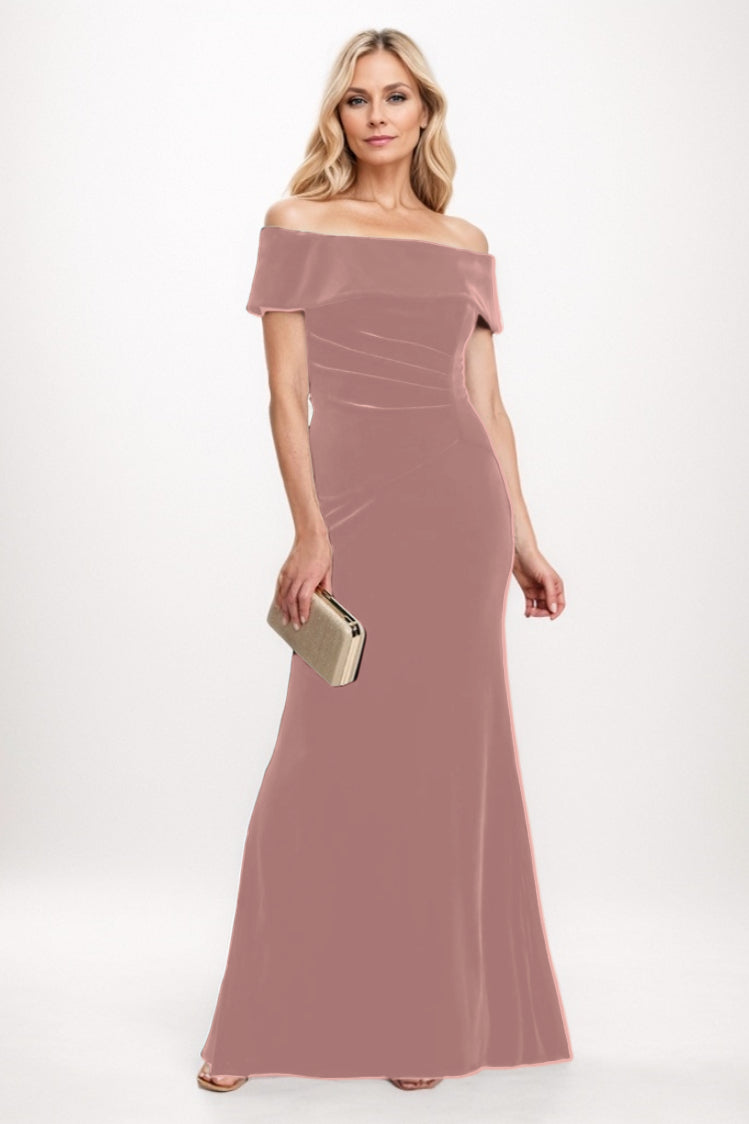 Sheath-Column Maxi Velvet Mother Of The Bride Dress CM0271