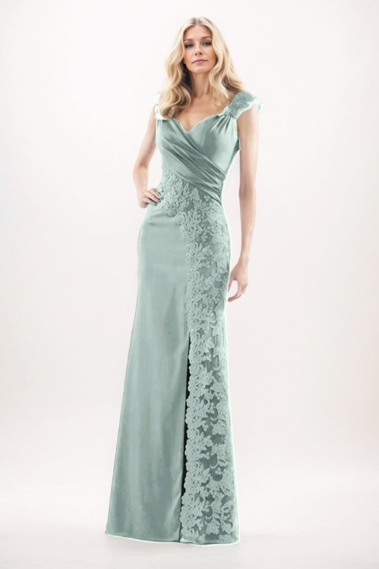 Sheath-Column Maxi Chiffon Mother Of The Bride Dress CM0275