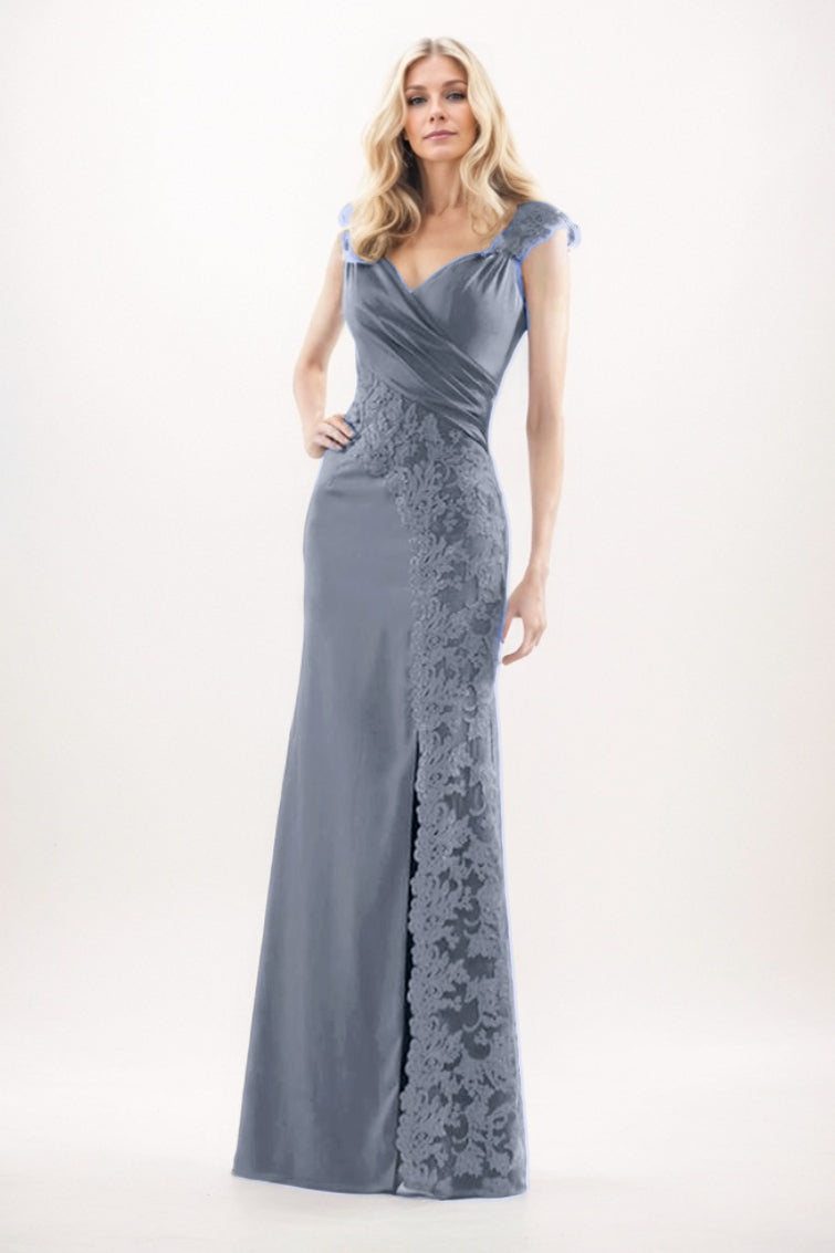 Sheath-Column Maxi Chiffon Mother Of The Bride Dress CM0275