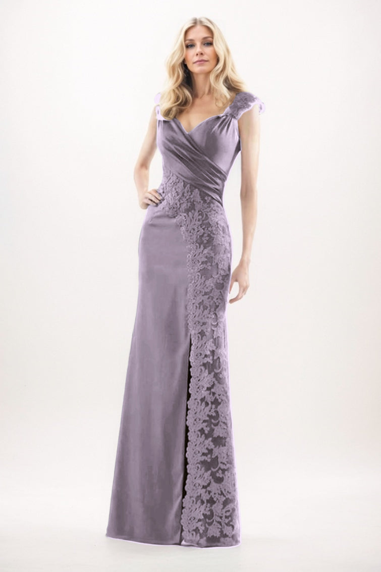 Sheath-Column Maxi Chiffon Mother Of The Bride Dress CM0275