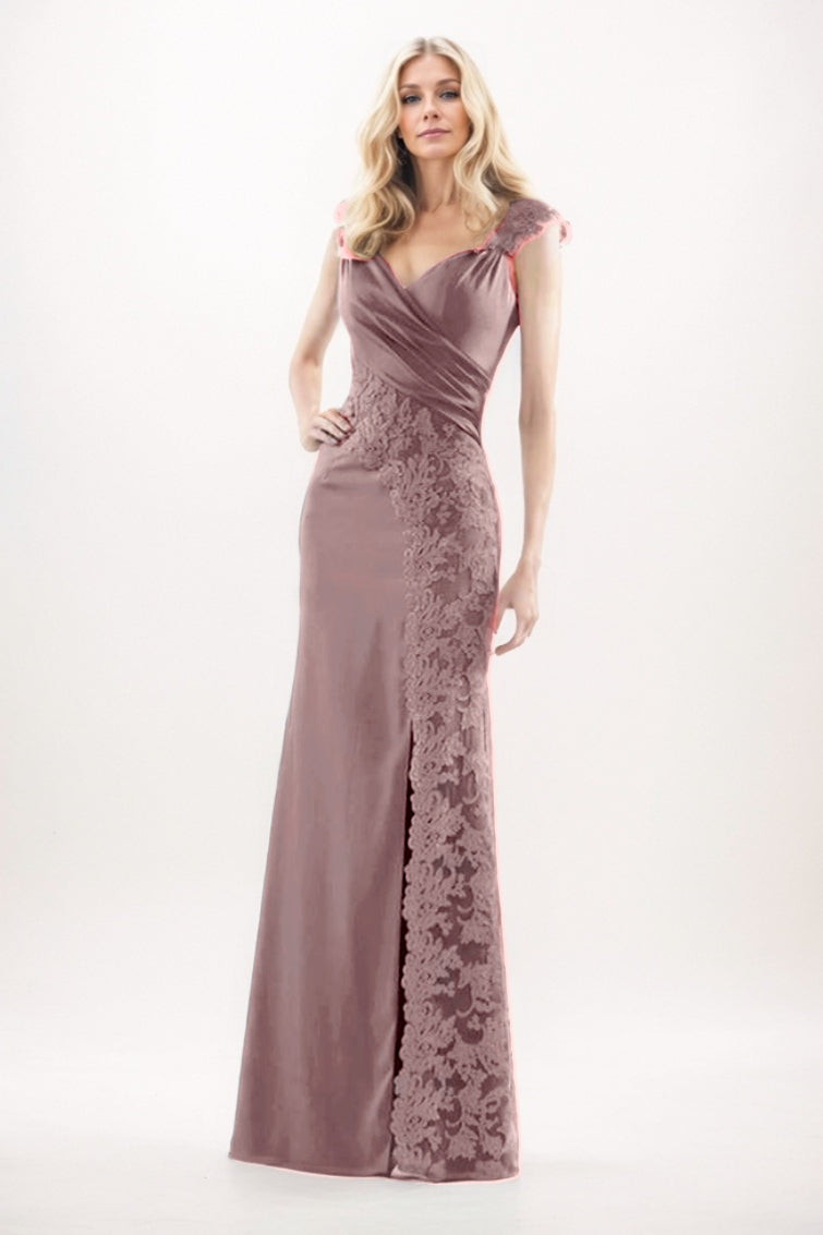 Sheath-Column Maxi Chiffon Mother Of The Bride Dress CM0275