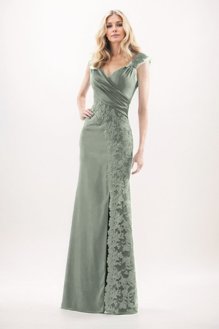 Sheath-Column Maxi Chiffon Mother Of The Bride Dress CM0275