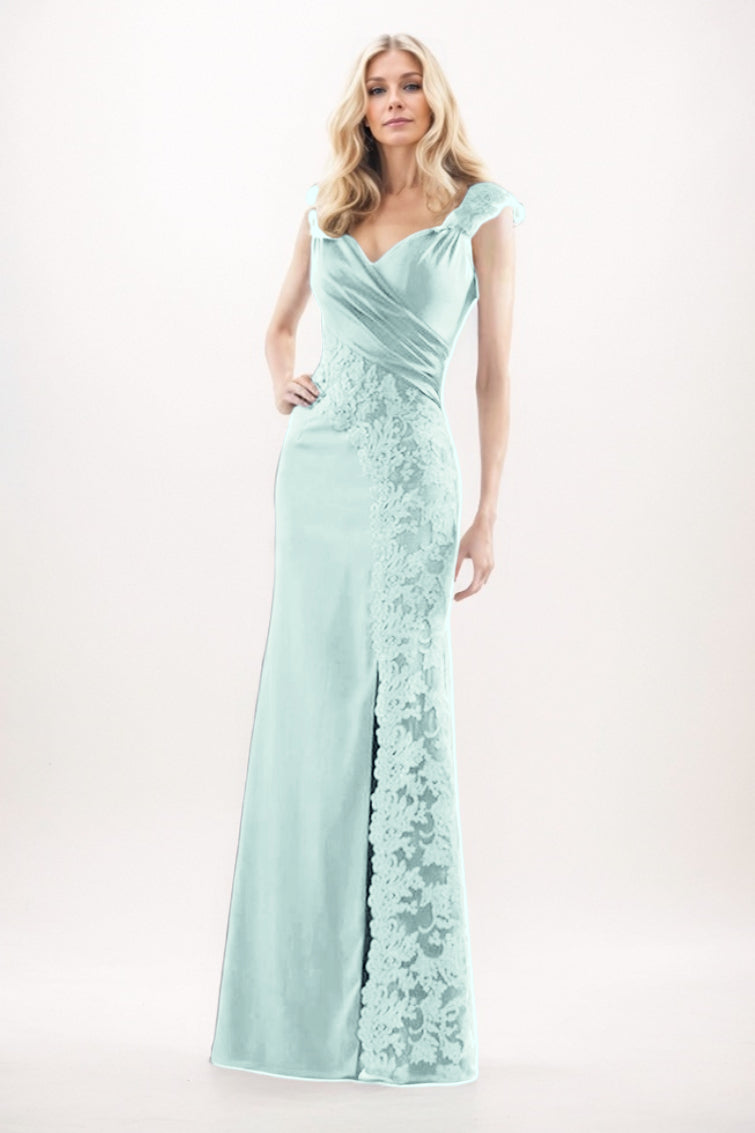Sheath-Column Maxi Chiffon Mother Of The Bride Dress CM0275