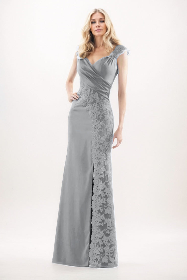 Sheath-Column Maxi Chiffon Mother Of The Bride Dress CM0275