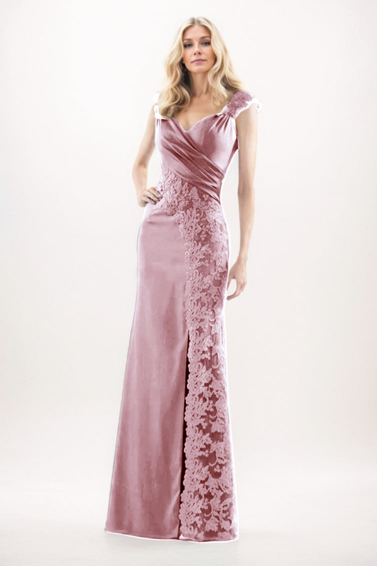 Sheath-Column Maxi Chiffon Mother Of The Bride Dress CM0275