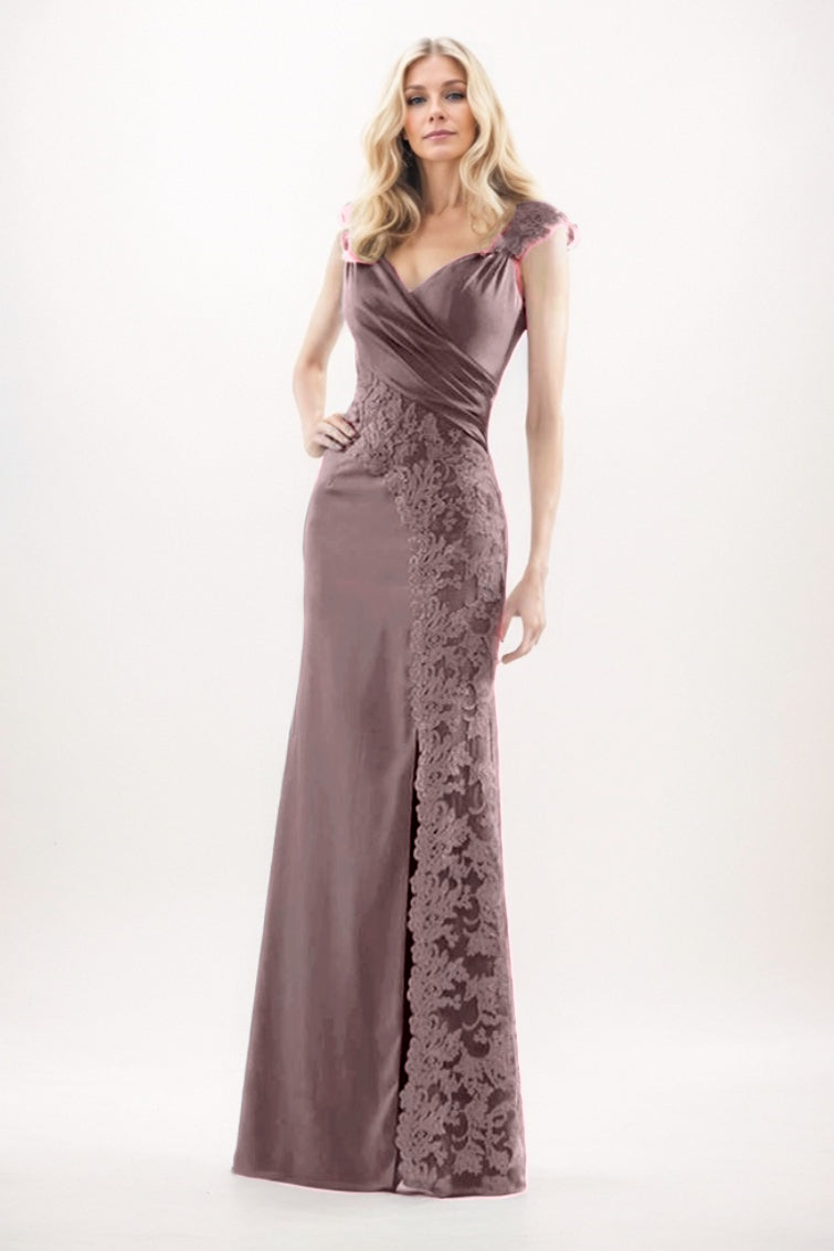 Sheath-Column Maxi Chiffon Mother Of The Bride Dress CM0275