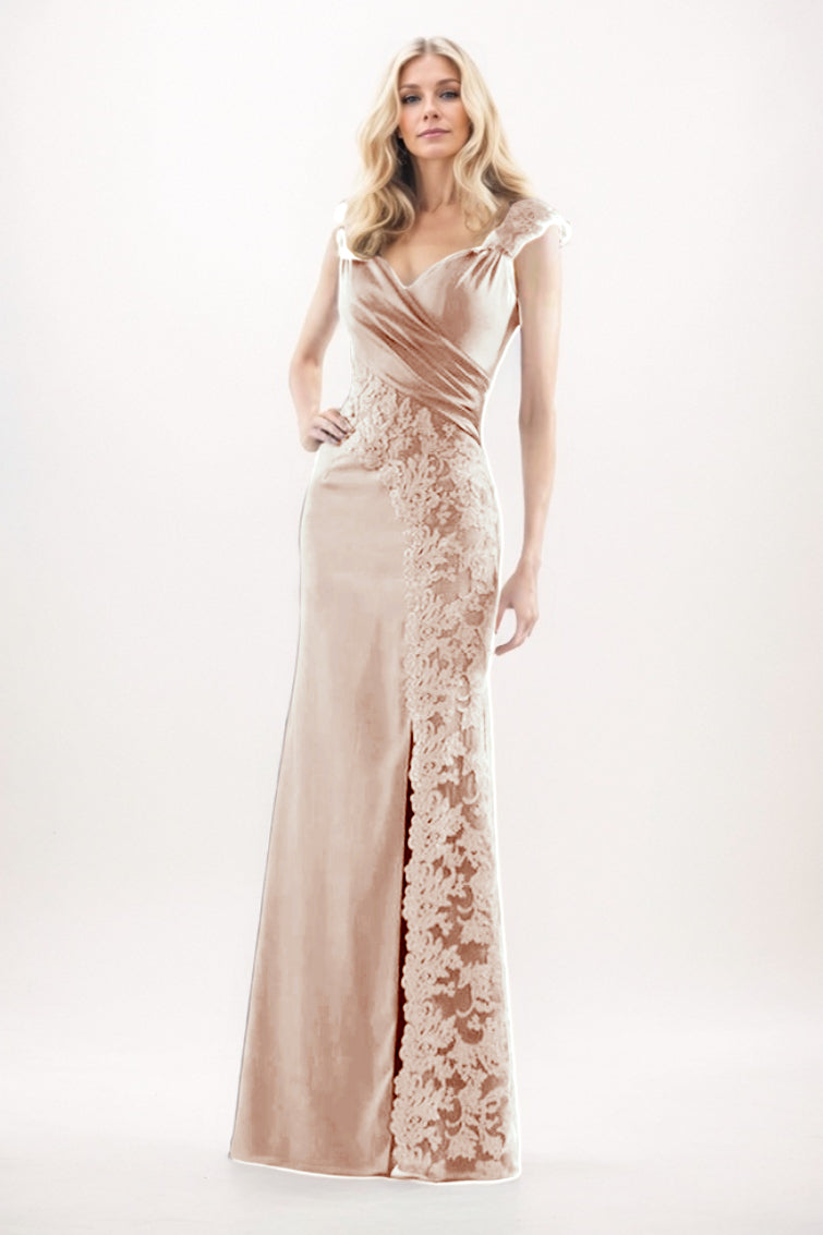 Sheath-Column Maxi Chiffon Mother Of The Bride Dress CM0275