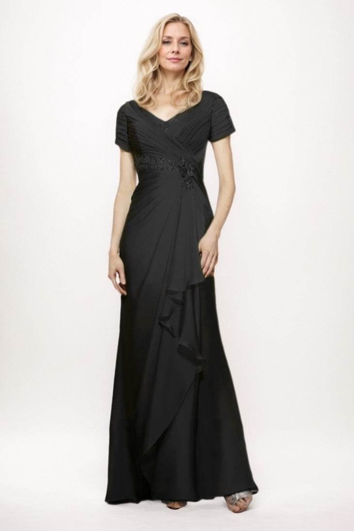 Sheath-Column Maxi Chiffon Mother Of The Bride Dress CM0277 - COCOMELODY