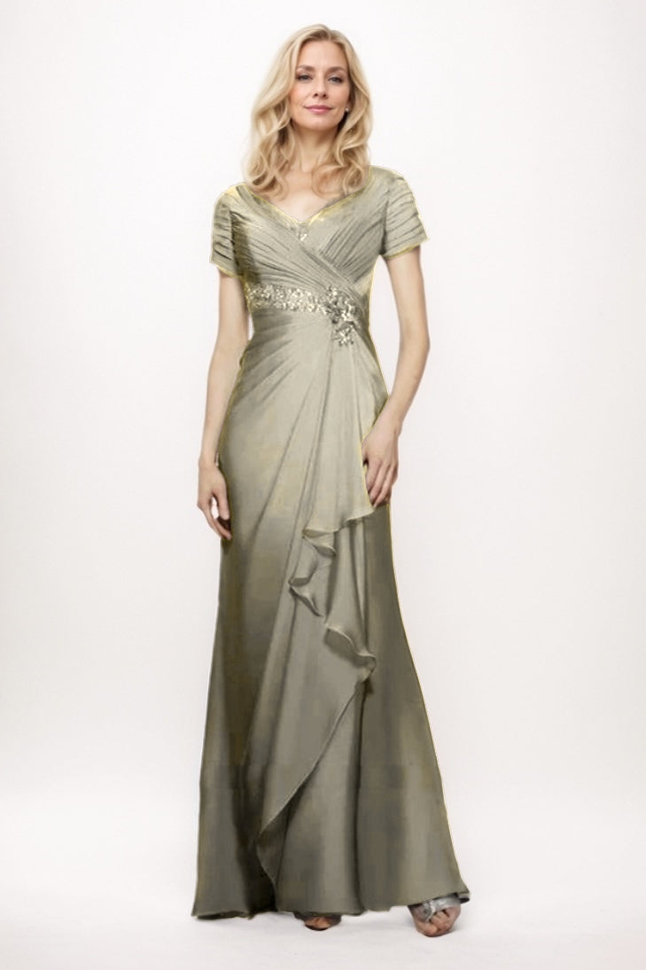 Sheath-Column Maxi Chiffon Mother Of The Bride Dress CM0277
