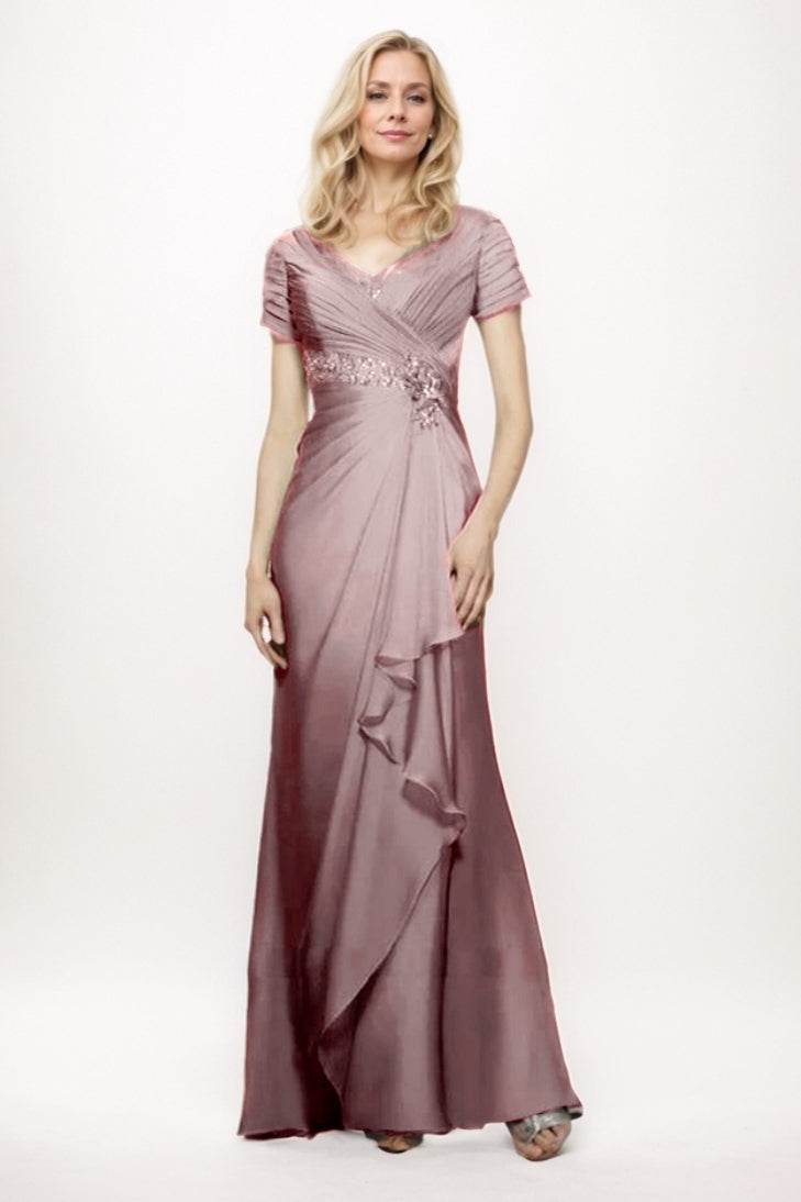 Sheath-Column Maxi Chiffon Mother Of The Bride Dress CM0277 - COCOMELODY