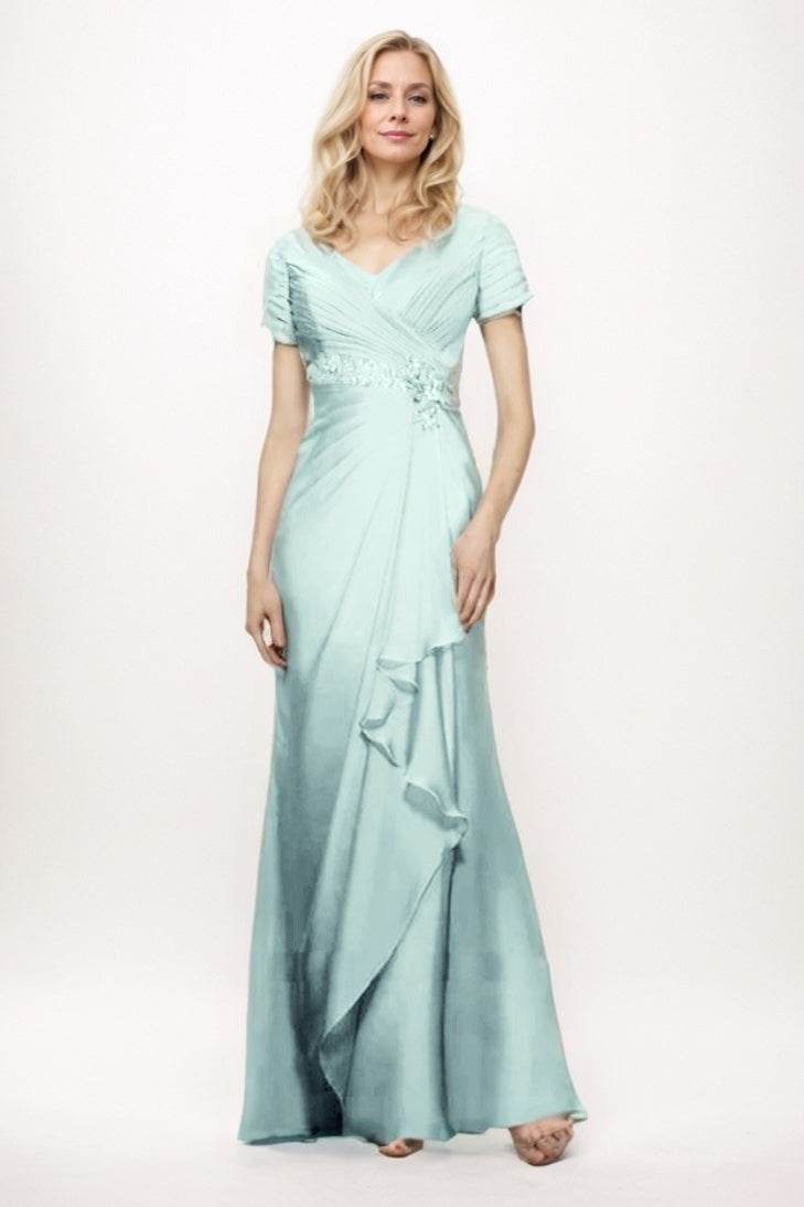 Sheath-Column Maxi Chiffon Mother Of The Bride Dress CM0277 - COCOMELODY
