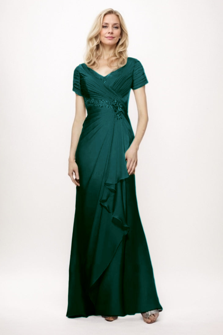 Sheath-Column Maxi Chiffon Mother Of The Bride Dress CM0277