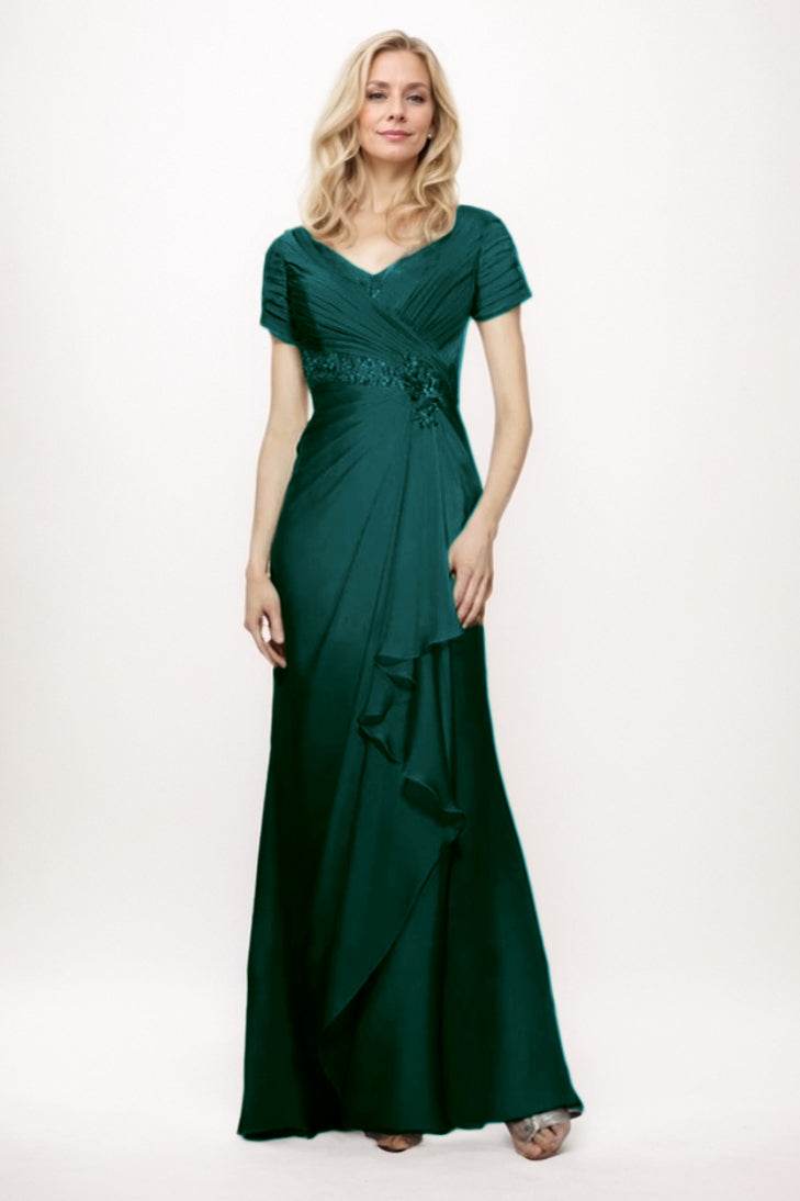 Sheath-Column Maxi Chiffon Mother Of The Bride Dress CM0277 - COCOMELODY