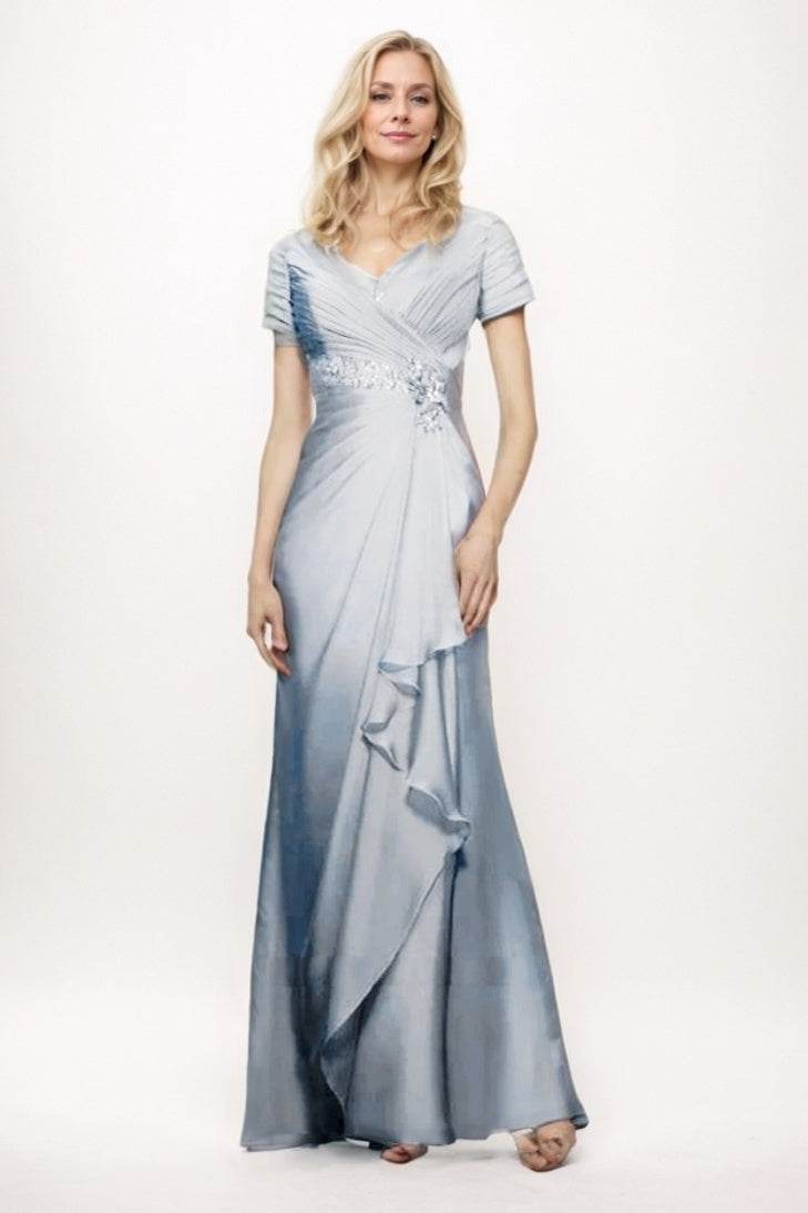 Sheath-Column Maxi Chiffon Mother Of The Bride Dress CM0277 - COCOMELODY