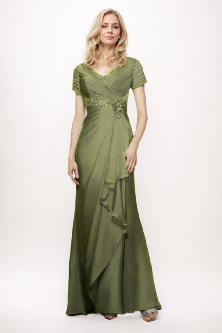 Sheath-Column Maxi Chiffon Mother Of The Bride Dress CM0277