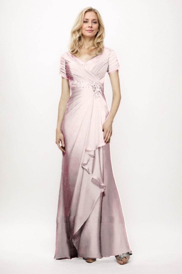 Sheath-Column Maxi Chiffon Mother Of The Bride Dress CM0277 - COCOMELODY