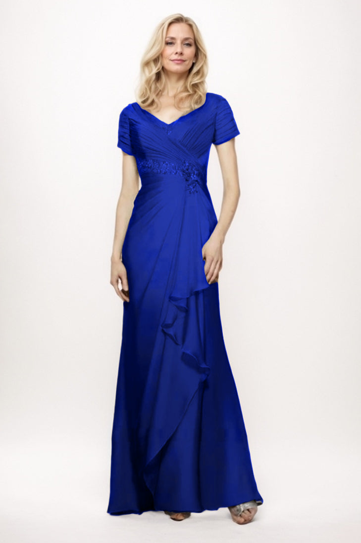 Sheath-Column Maxi Chiffon Mother Of The Bride Dress CM0277
