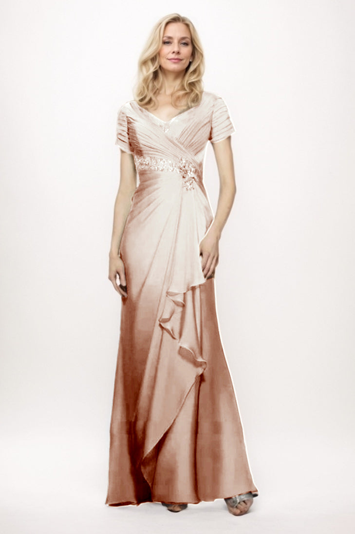 Sheath-Column Maxi Chiffon Mother Of The Bride Dress CM0277