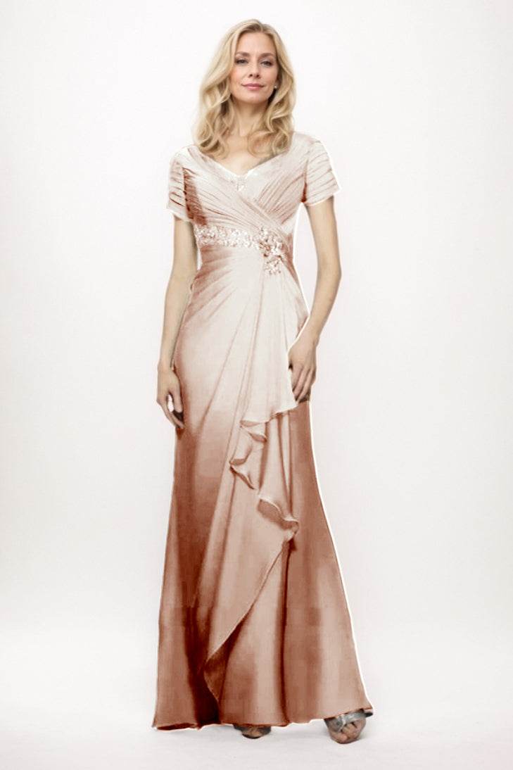 Sheath-Column Maxi Chiffon Mother Of The Bride Dress CM0277 - COCOMELODY