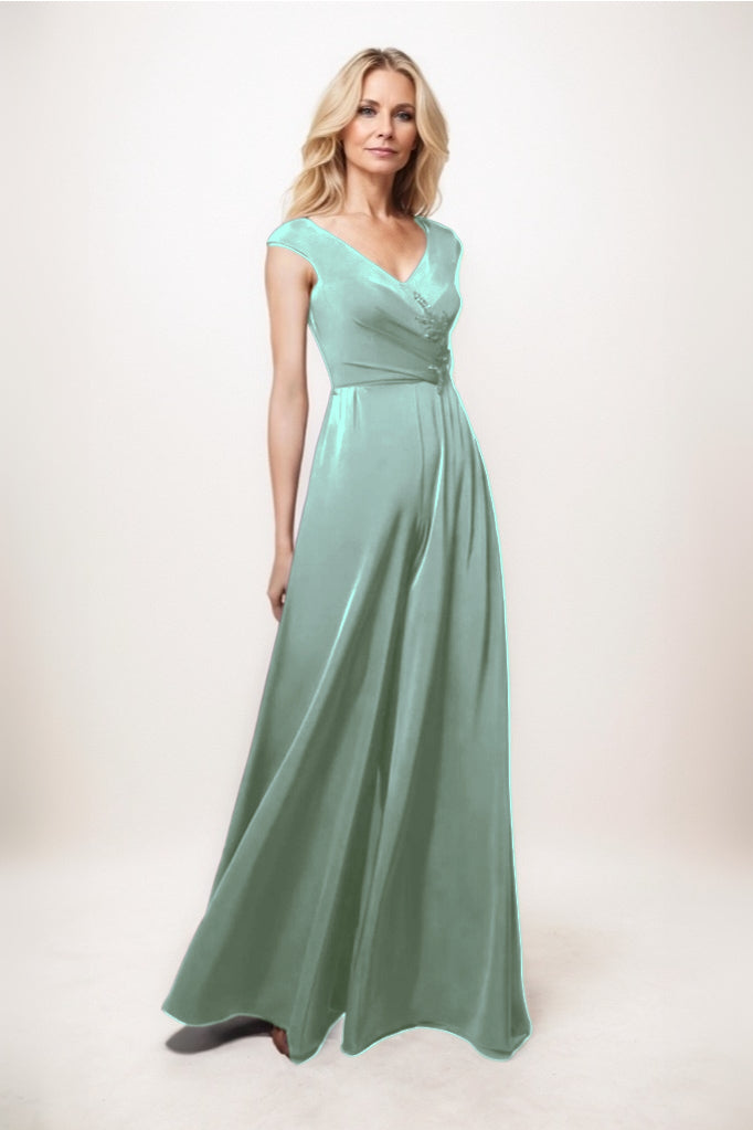 Jumpsuit Maxi Luxe Satin Mother Of The Bride Dress CM0278