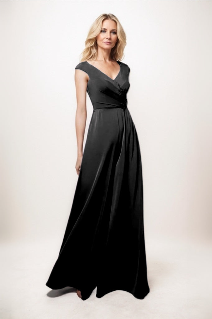 Jumpsuit Maxi Luxe Satin Mother Of The Bride Dress CM0278