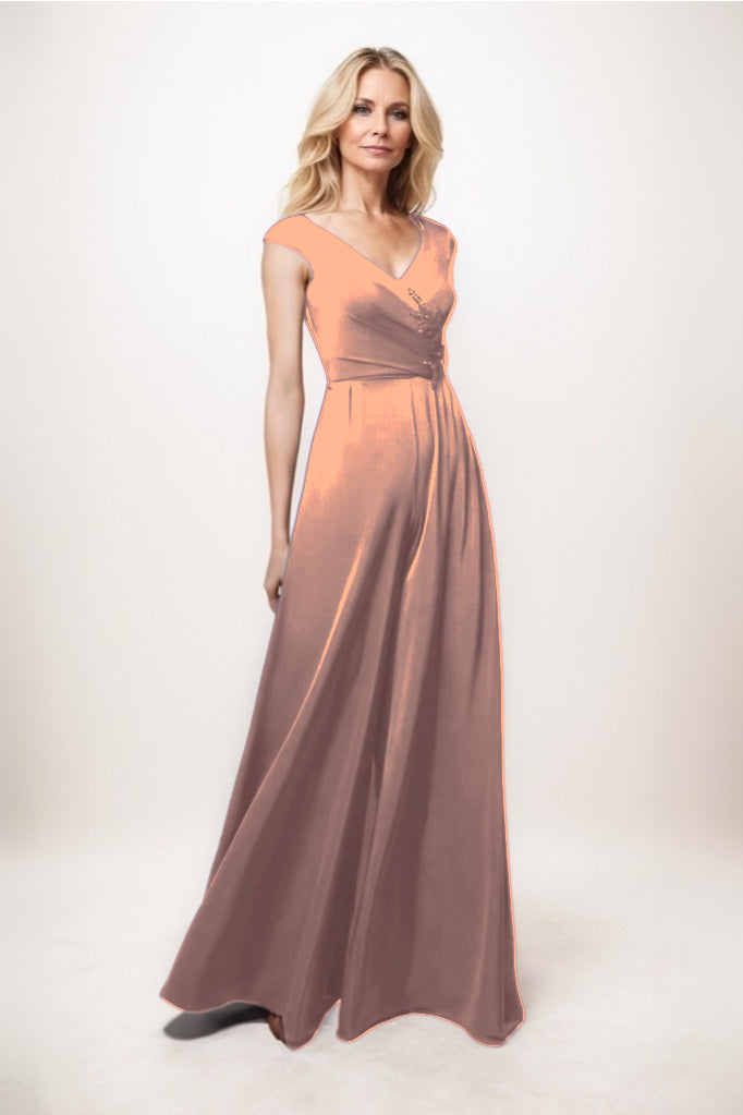 Jumpsuit Maxi Luxe Satin Mother Of The Bride Dress CM0278