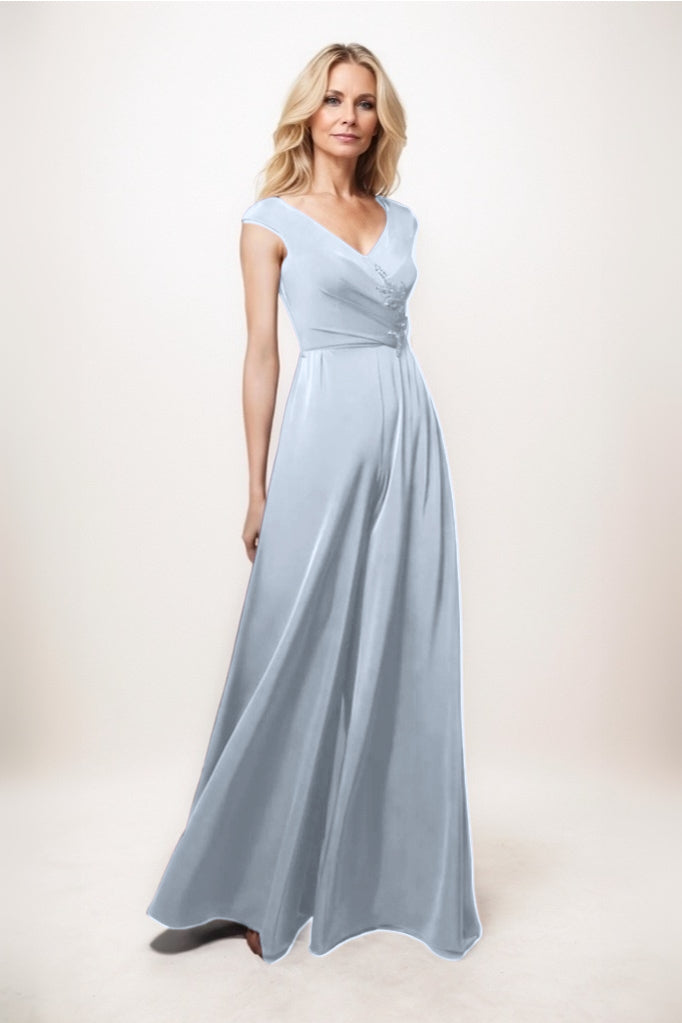 Jumpsuit Maxi Luxe Satin Mother Of The Bride Dress CM0278