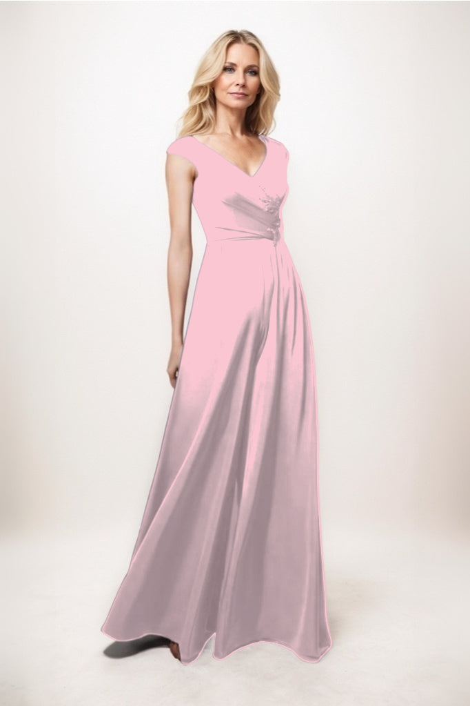 Jumpsuit Maxi Luxe Satin Mother Of The Bride Dress CM0278