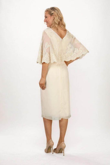 Sheath-Column Midi Chiffon Mother Of The Bride Dress CM0280 - COCOMELODY