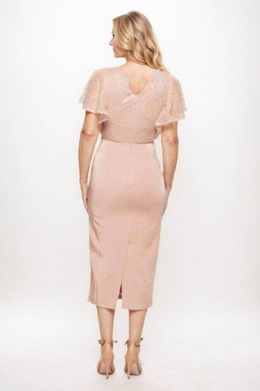 Sheath Midi Luxe Satin Mother Of The Bride Dress CM0283 - COCOMELODY