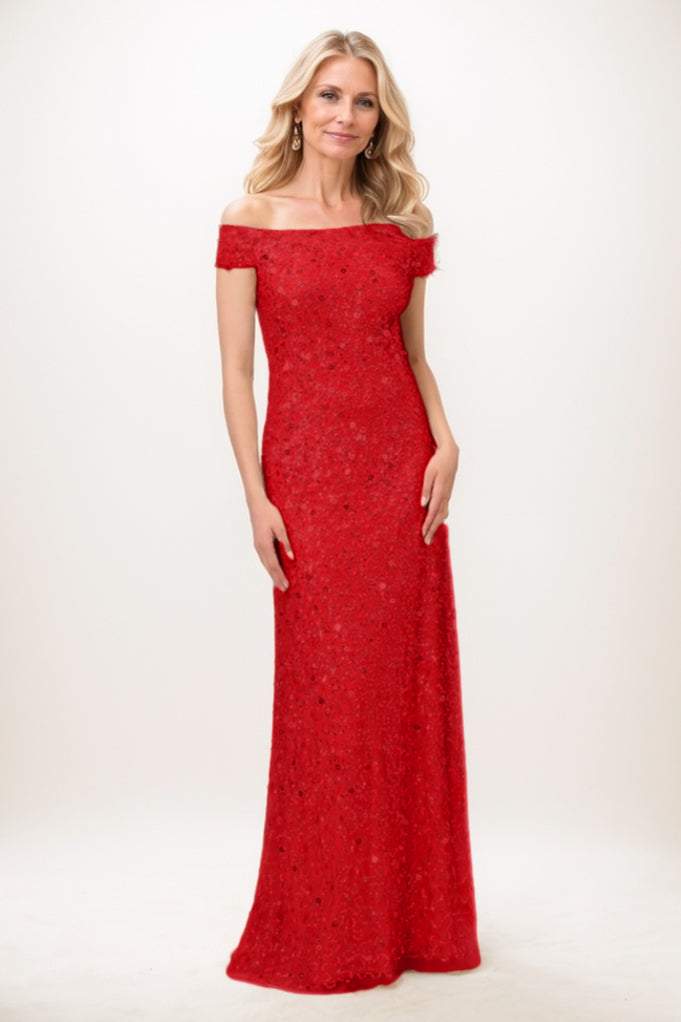 Sheath-Column Maxi Sequined Mother Of The Bride Dress CM0285