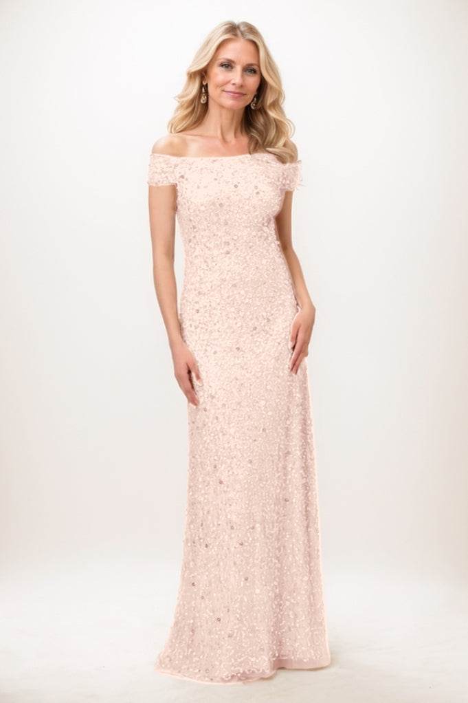 Sheath-Column Maxi Sequined Mother Of The Bride Dress CM0285 - COCOMELODY