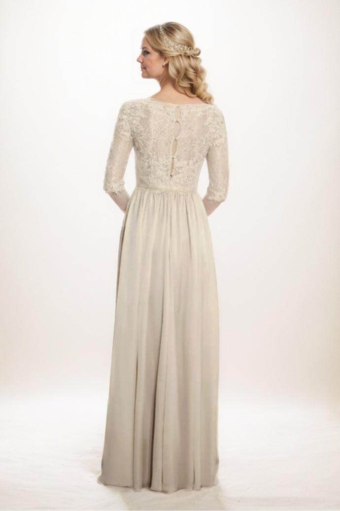 A-Line Maxi Chiffon Mother Of The Bride Dress CM0289 - COCOMELODY