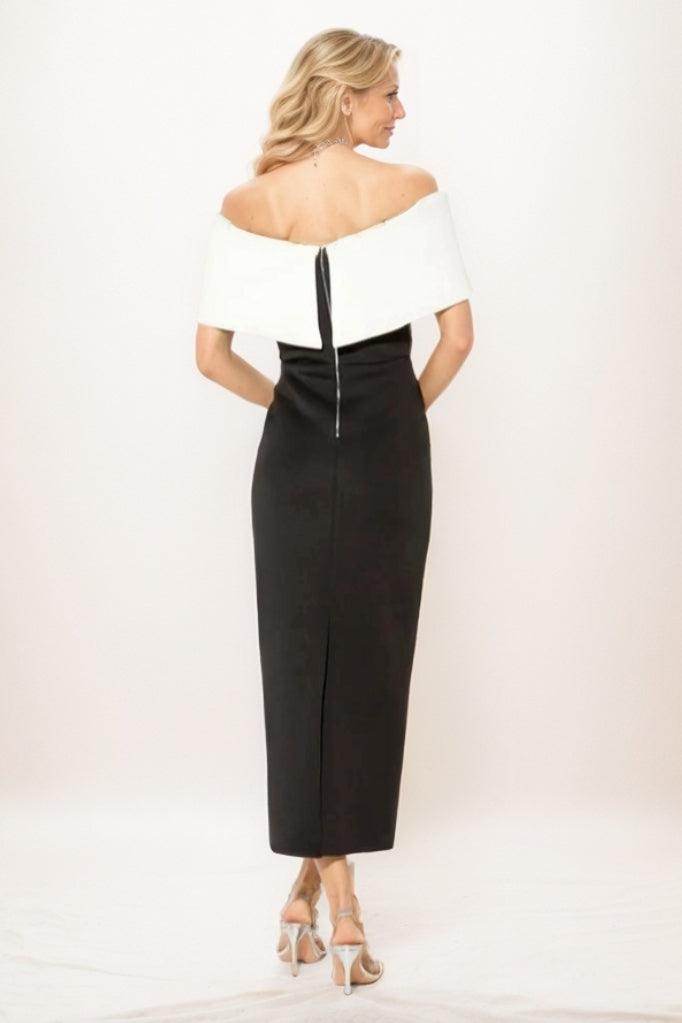 Sheath Midi Elastic Cloth Mother Of The Bride Dress CM0292 - COCOMELODY