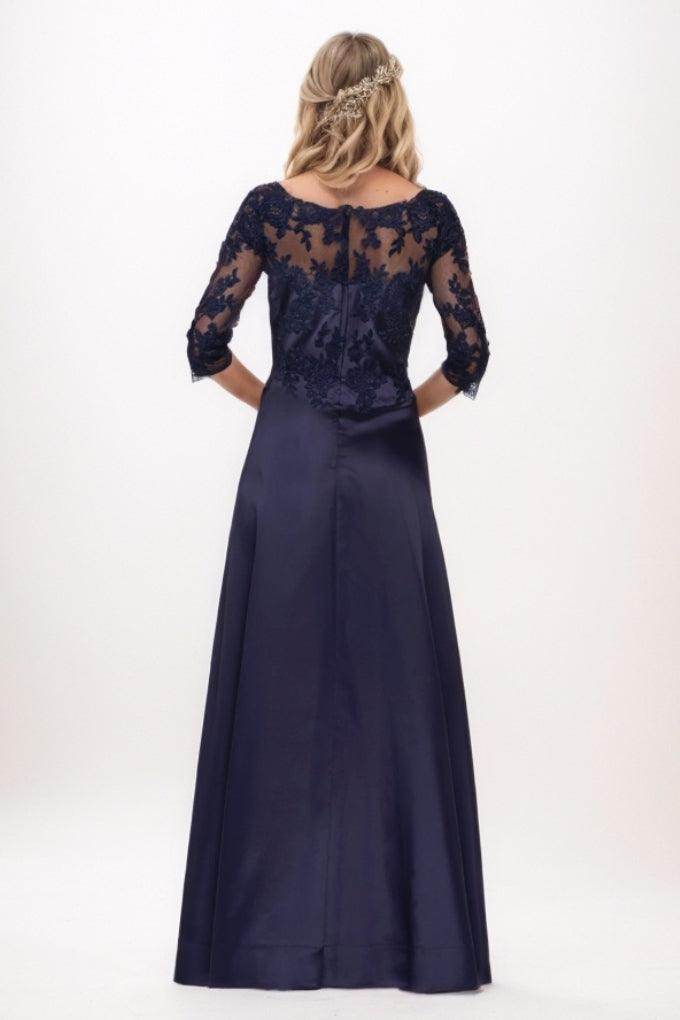 A-Line Maxi Satin Mother Of The Bride Dress CM0299 - COCOMELODY