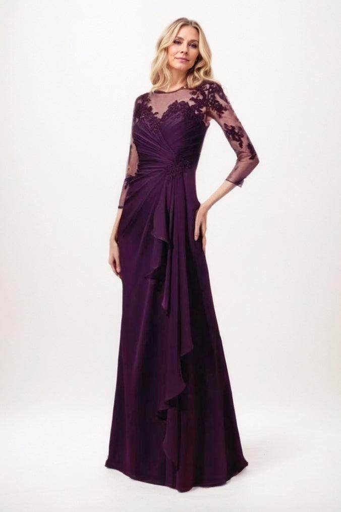 A-Line Maxi Chiffon Mother Of The Bride Dress CM0301 - COCOMELODY