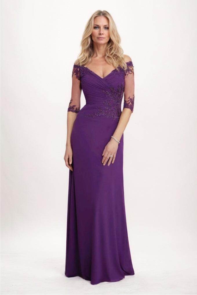 Sheath-Column Maxi Chiffon Mother Of The Bride Dress CM0303 - COCOMELODY