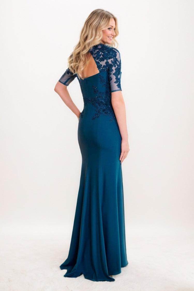 Mermaid Maxi Knitted Fabric Mother Of The Bride Dress CM0307 - COCOMELODY