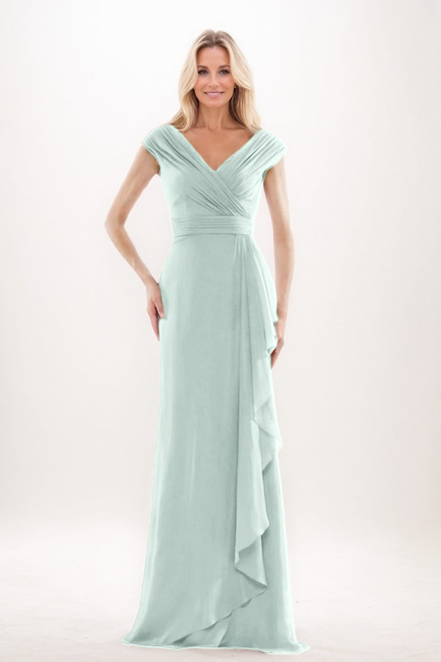 Sheath-Column Maxi Chiffon Mother Of The Bride Dress CM0312