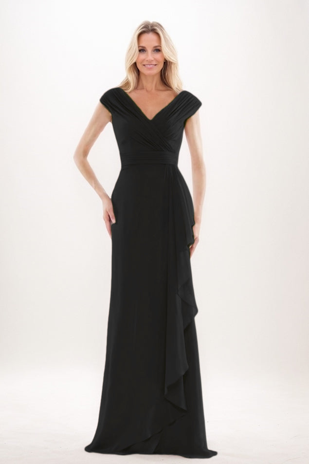 Sheath-Column Maxi Chiffon Mother Of The Bride Dress CM0312