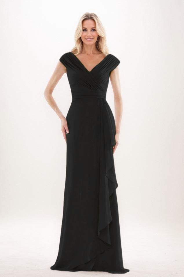 Sheath-Column Maxi Chiffon Mother Of The Bride Dress CM0312 - COCOMELODY