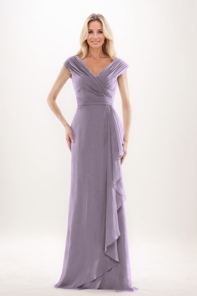 Sheath-Column Maxi Chiffon Mother Of The Bride Dress CM0312