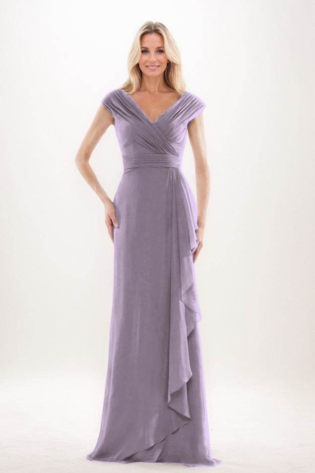Sheath-Column Maxi Chiffon Mother Of The Bride Dress CM0312 - COCOMELODY