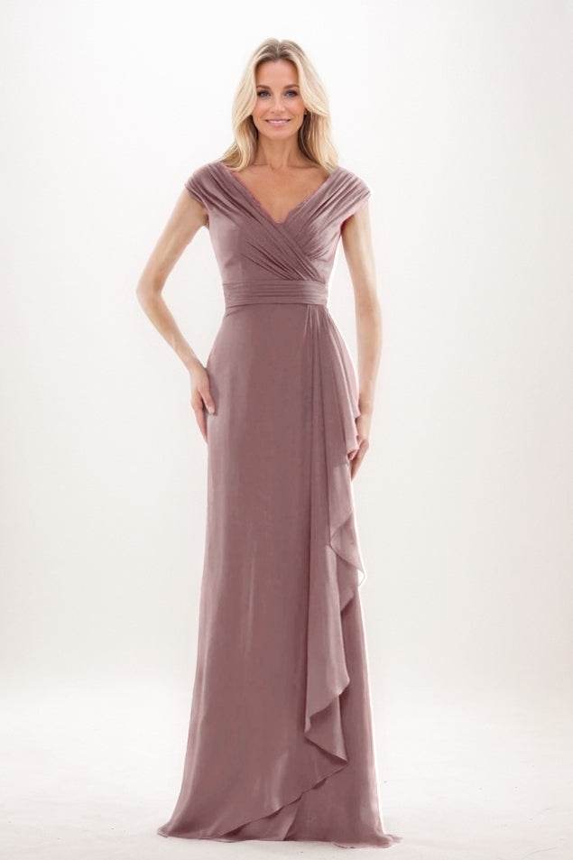 Sheath-Column Maxi Chiffon Mother Of The Bride Dress CM0312 - COCOMELODY