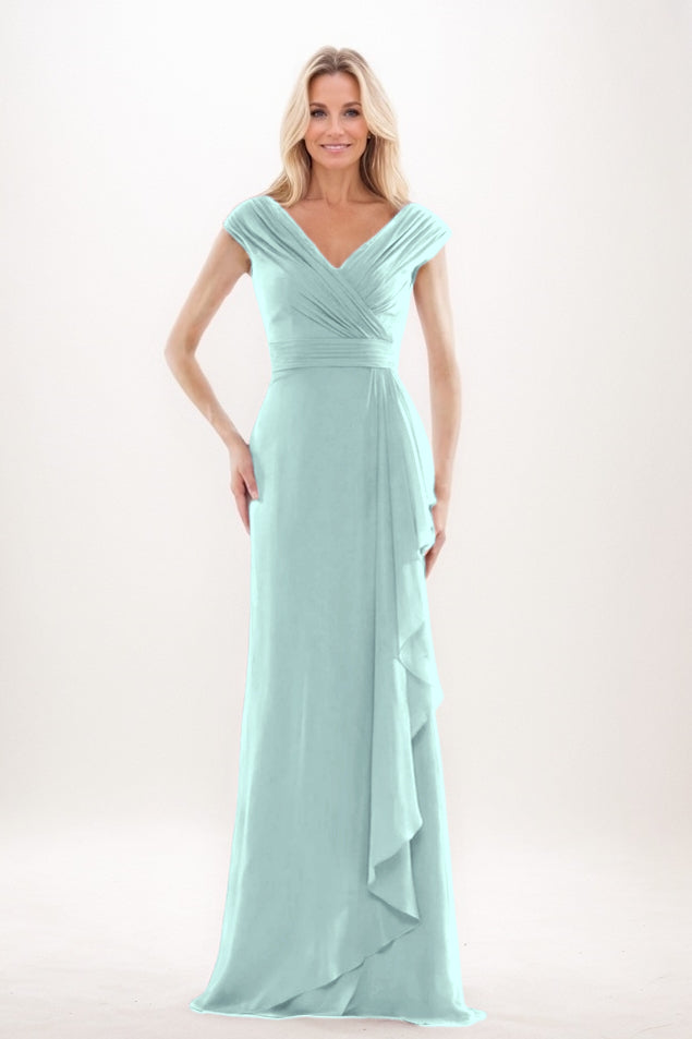 Sheath-Column Maxi Chiffon Mother Of The Bride Dress CM0312