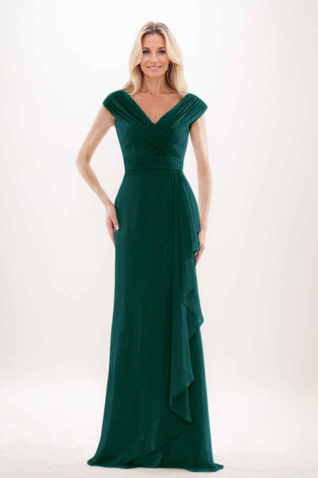 Sheath-Column Maxi Chiffon Mother Of The Bride Dress CM0312