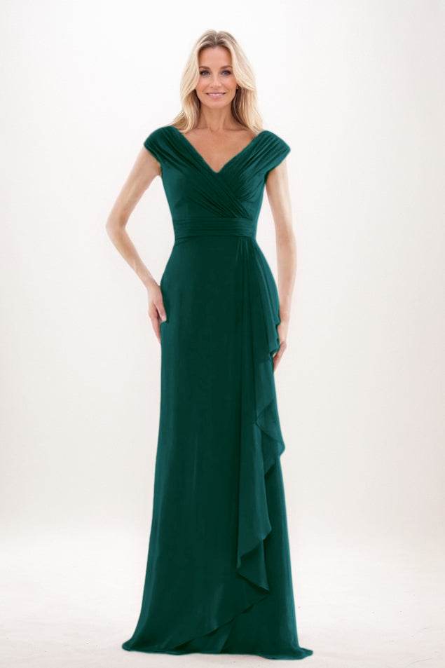 Sheath-Column Maxi Chiffon Mother Of The Bride Dress CM0312 - COCOMELODY