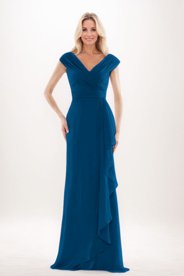 Sheath-Column Maxi Chiffon Mother Of The Bride Dress CM0312