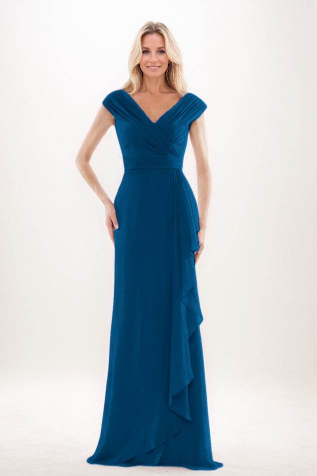 Sheath-Column Maxi Chiffon Mother Of The Bride Dress CM0312 - COCOMELODY